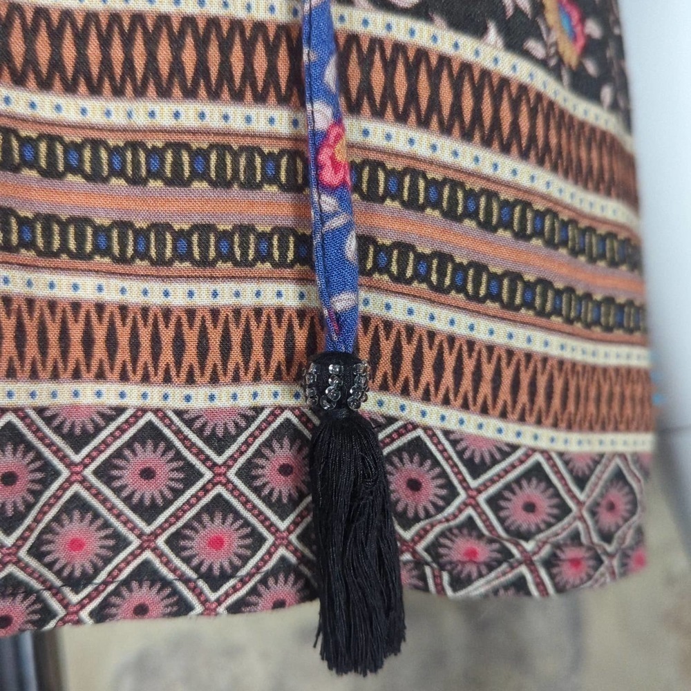 American Eagle Outfitters Multi‎ Pattern Short Sleeve Peasant Blouse Size XS - Picture 5 of 13